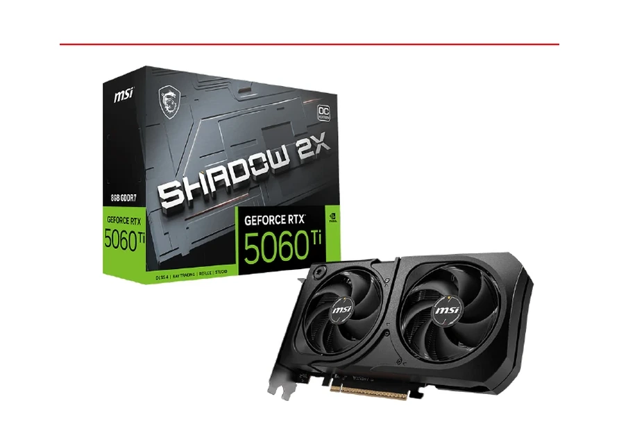 Placa de Vídeo MSI GeForce RTX 5060 Ti Shadow OC Plus 2X 8GB