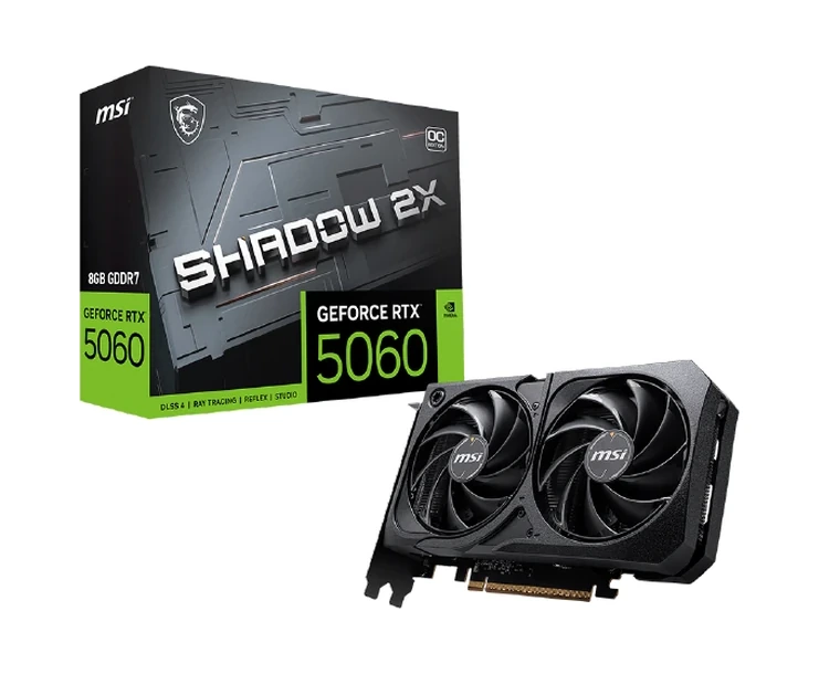 Placa de Vídeo MSI RTX 5060 Shadow 2X OC 8G
